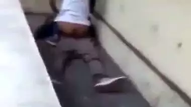 Outdoor xxx MMS of a college couple fucking behind the college