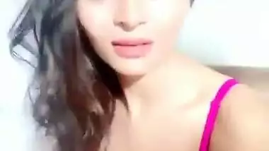 Actress Talking with Director and in Bra she taking selfie video with talking audio