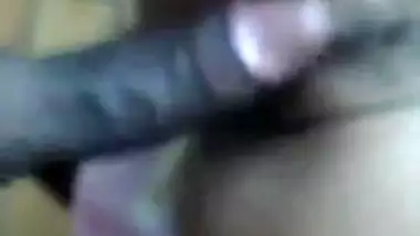 During sex guy's rod enters deep into trimmed XXX twat of Desi GF