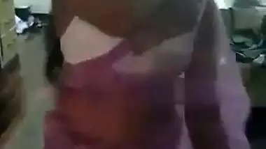 Lady strips and gives an Indian blowjob to her boss