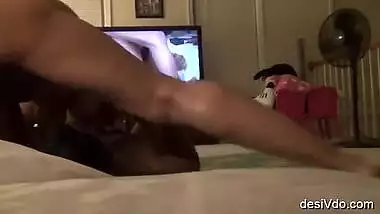 Cute Couple Watching Porn On TV & Start Fucking 10 Min Video with Audio