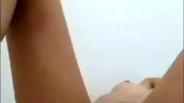 Horny girlfriend spreading legs and pussy show to lover