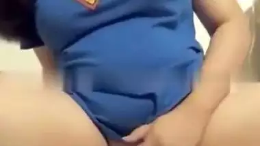 Big boobs super girl fingers her shaved pussy