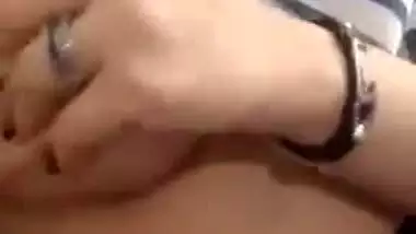 Attractive girl shows big boobs and pussy to boyfriend