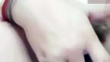 Huge tits Indian girlfriend fingering horny pussy