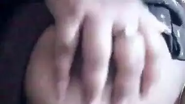 Desi girl sex mood topless boob pressing selfie video