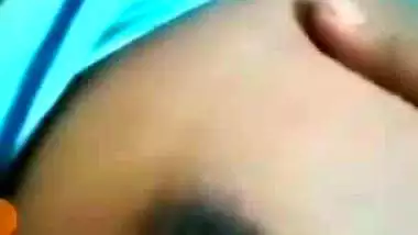 Selfie video call of sexy girlfriend showing nude body