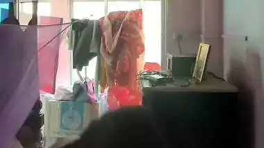 Milk tanker mom removing nighty in living room