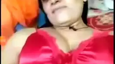 Booby bhabhi stripping off red night gown