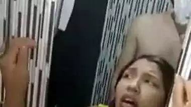 East Indian girl fucks in a bathroom in the Indian sex video