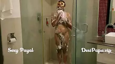 Desi south indian girl young bhabhi Payal in bathroom taking shower and masturbation