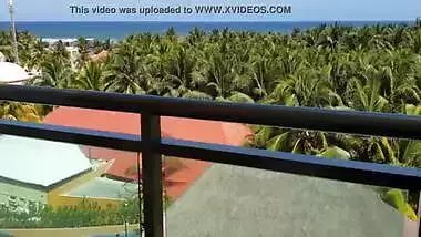 Hot indian housewife exposes and fingers herself on public balcony desi POV Indian