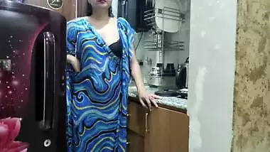 Indian stepmom watches and enters her stepson's Kitchen to fuck him