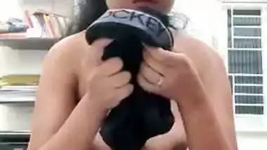 Kinky nude lady licks her brother’s cum from his underpants